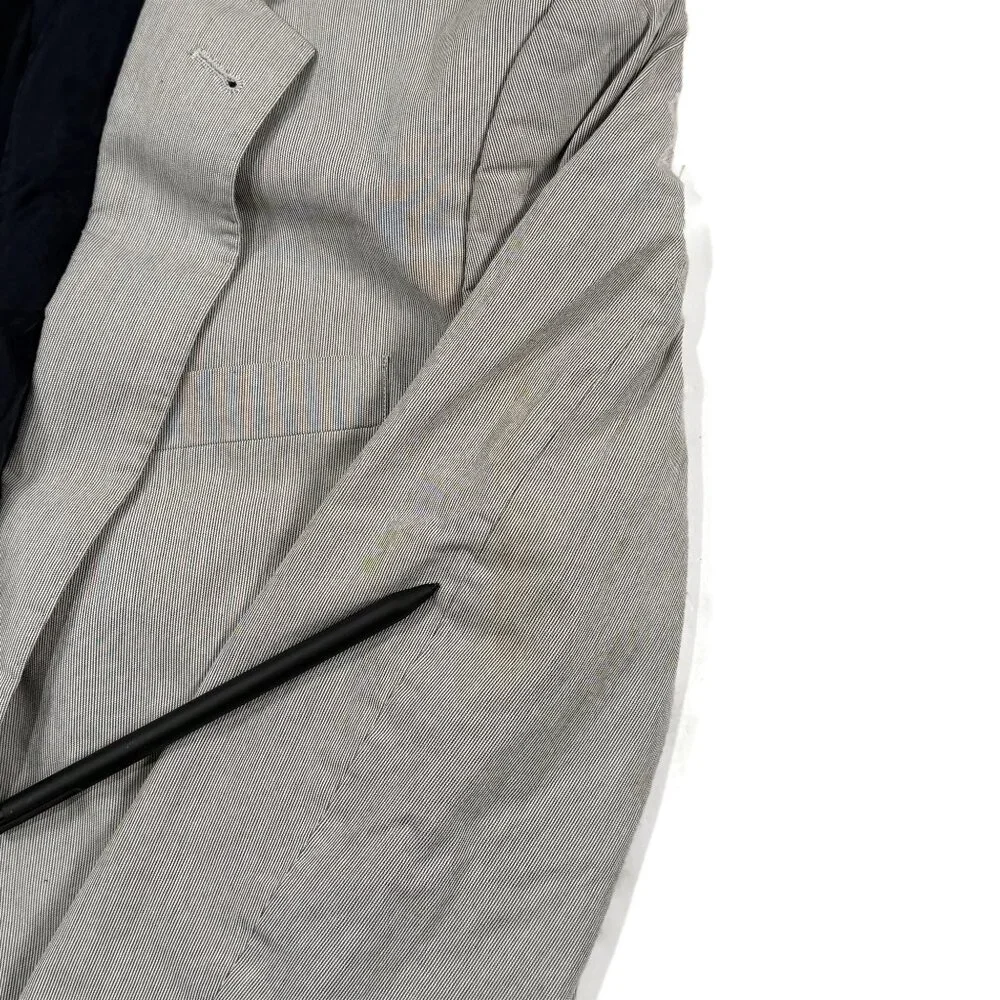 J CREW Ludlow‎ Blazer Jacket Gray Micro Stripe Mens 38R Cotton 16899